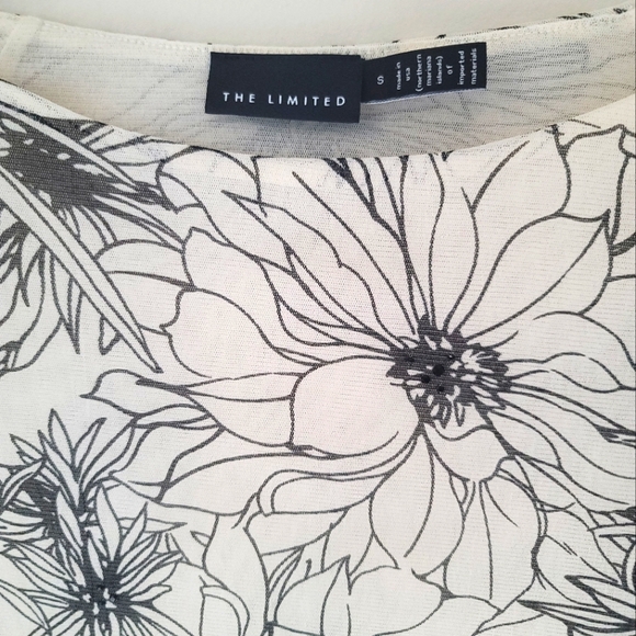 Vintage The Limited Sheer Floral Mesh Embellished Top, Lined, Size S - Picture 2 of 12
